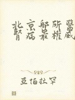 北京哪所医院看肾病最权威