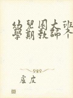 幼儿园大班第二学期教师个人工作计划