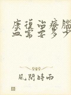 康复治疗脑内出血需要多少钱