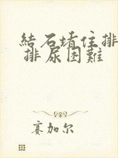 结石堵住排尿管 排尿困难