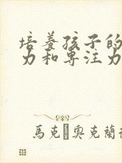 培养孩子的注意力和专注力的方法