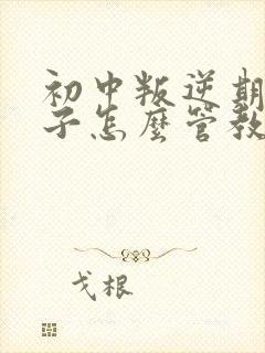 初中叛逆期的孩子怎么管教