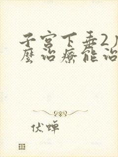 子宫下垂2度怎么治疗能治疗好吗