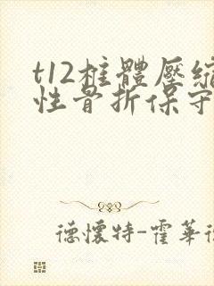 t12椎体压缩性骨折保守医治方法