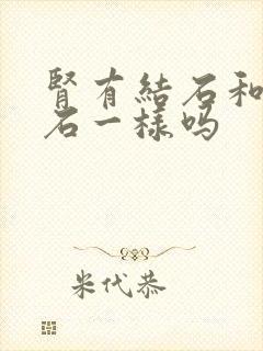 肾有结石和尿结石一样吗