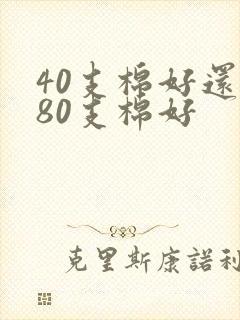 40支棉好还是80支棉好
