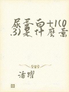 尿蛋白+1(0.3)是什么意思