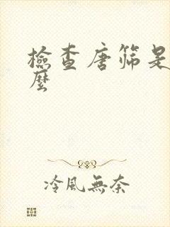 检查唐筛是查什么