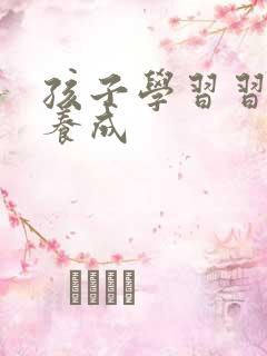 孩子学习习惯的养成