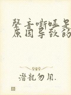 声音嘶哑是什么原因导致的