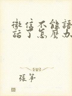 微信不能语音通话了怎么办