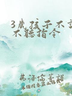 3岁孩子不说话不听指令