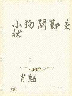 小狗关节炎的症状