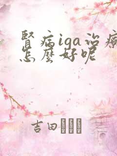 肾病iga治疗怎么好呢