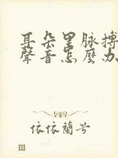 耳朵里脉搏跳动声音怎么办