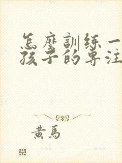 怎么训练一年级孩子的专注力