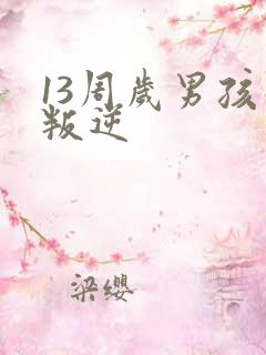 13周岁男孩子叛逆