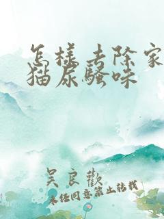 怎样去除家里的猫尿骚味