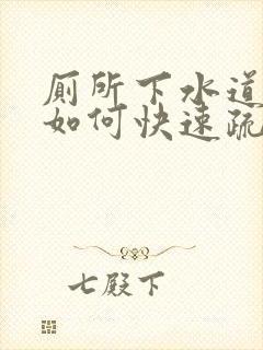 厕所下水道堵了如何快速疏通