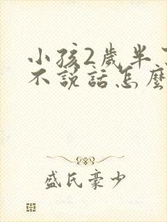 小孩2岁半了还不说话怎么办