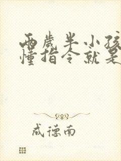 两岁半小孩能听懂指令就是不说话