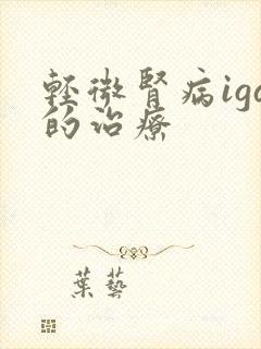 轻微肾病iga的治疗