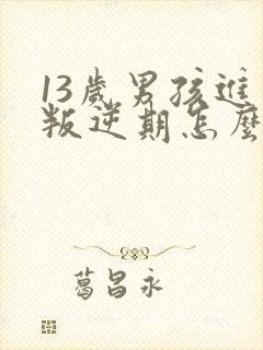 13岁男孩进入叛逆期怎么办