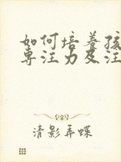 如何培养孩子的专注力及注意力