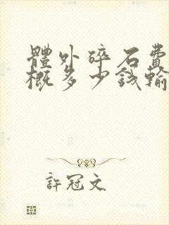 体外碎石费用大概多少钱输尿管