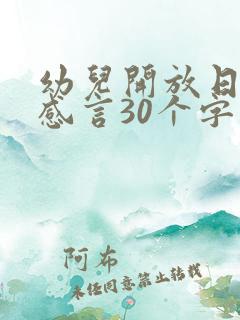 幼儿开放日家长感言30个字