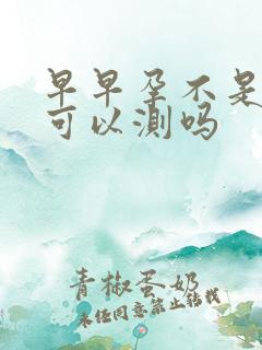 早早孕不是晨尿可以测吗