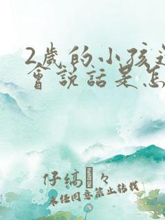 2岁的小孩还不会说话是怎么回事