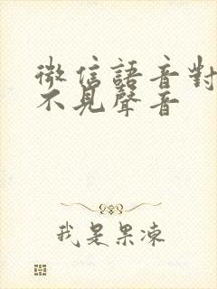 微信语音对方听不见声音