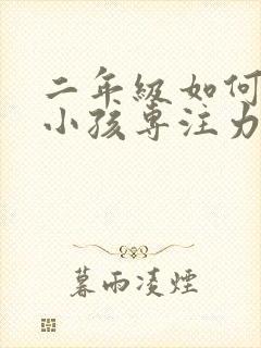 二年级如何培养小孩专注力