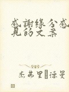 感谢缘分感恩遇见的文案