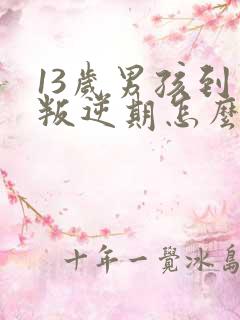 13岁男孩到了叛逆期怎么教