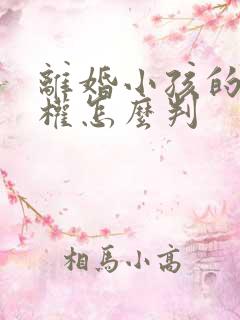 离婚小孩的抚养权怎么判