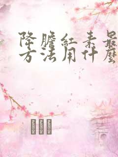 降胆红素最快的方法用什么食物