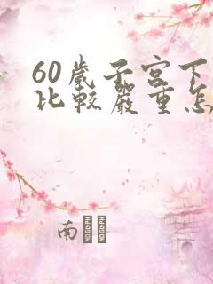 60岁子宫下垂比较严重怎么办