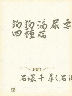 狗狗滴尿要警惕四种病