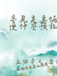 梦见夫妻俩拉大便什么预兆