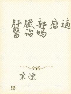 肝脏部瘤适合中医治吗