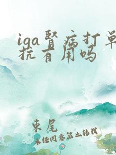 iga肾病打单抗有用吗
