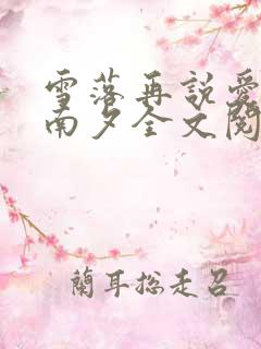 雪落再说爱你宋南夕全文阅读
