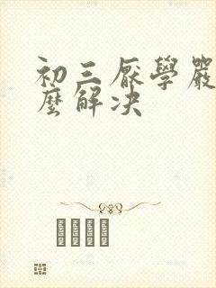 初三厌学严重怎么解决