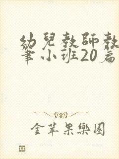 幼儿教师教育随笔小班20篇