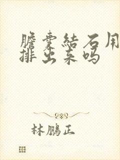 胆囊结石用药能排出来吗