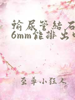 输尿管结石下段6mm能排出吗