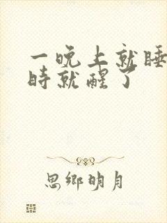 一晚上就睡4小时就醒了