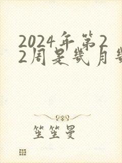 2024年第22周是几月几号